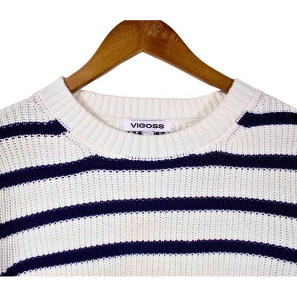 Vigoss Striped Short Sleeve Knit Sweater – Women’s Large - Picture 12 of 15